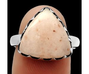 Natural Pink Scolecite Ring size-8.5 SDR165267 R-1210, 15x15 mm