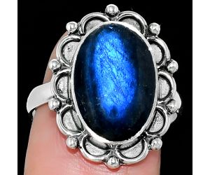 Blue Fire Labradorite - Madagascar Ring size-8.5 SDR165555 R-1092, 10x15 mm