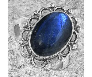 Blue Fire Labradorite - Madagascar Ring size-8.5 SDR165555 R-1092, 10x15 mm