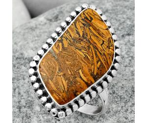 Coquina Fossil Jasper - India Ring size-8.5 SDR165614 R-1071, 12x23 mm