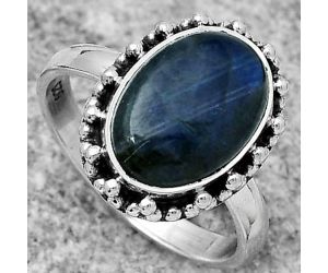 Blue Fire Labradorite - Madagascar Ring size-8.5 SDR166085 R-1096, 9x13 mm