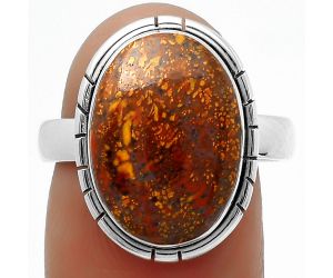 Natural Red Moss Agate Ring size-8 SDR166576 R-1011, 11x15 mm