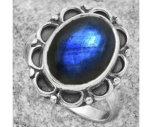 Blue Fire Labradorite - Madagascar Ring size-8 SDR166853 R-1092, 10x14 mm