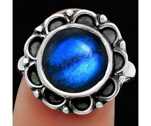 Blue Fire Labradorite - Madagascar Ring size-8 SDR166891 R-1092, 11x11 mm