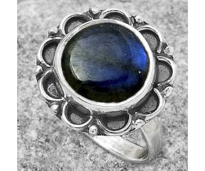 Blue Fire Labradorite - Madagascar Ring size-8 SDR166891 R-1092, 11x11 mm