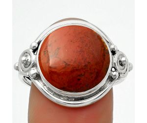 Natural Red Moss Agate Ring size-7.5 SDR167560 R-1315, 14x14 mm