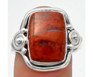 Natural Red Moss Agate Ring size-8 SDR167565 R-1315, 11x15 mm