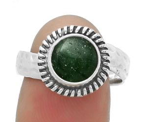 Natural Green Aventurine Ring size-9 SDR167842 R-1279, 8x8 mm