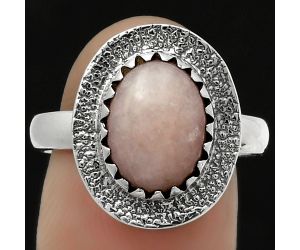 Natural Pink Scolecite Ring size-8 SDR167955 R-1649, 9x12 mm