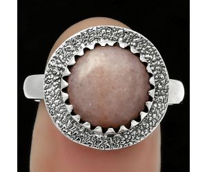 Natural Pink Scolecite Ring size-9 SDR167957 R-1649, 11x11 mm