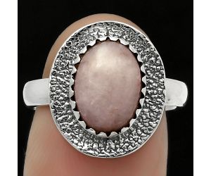 Natural Pink Scolecite Ring size-7.5 SDR167959 R-1649, 8x11 mm