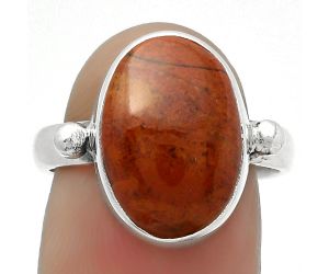 Natural Red Moss Agate Ring size-7.5 SDR168036 R-1715, 11x15 mm