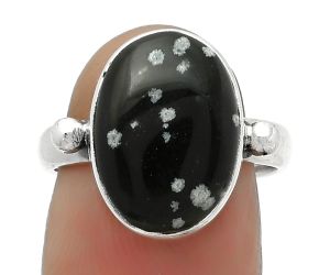 Natural Snow Flake Obsidian Ring size-7 SDR168043 R-1715, 11x15 mm