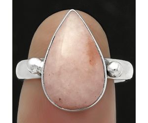 Natural Pink Scolecite Ring size-7.5 SDR168054 R-1715, 10x16 mm