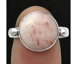 Natural Pink Scolecite Ring size-8.5 SDR168056 R-1715, 12x12 mm