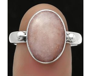 Natural Pink Scolecite Ring size-9 SDR168057 R-1715, 10x14 mm