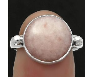 Natural Pink Scolecite Ring size-7.5 SDR168058 R-1715, 12x12 mm