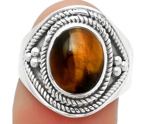 Natural Tiger Eye - Africa Ring size-7.5 SDR168229 R-1312, 8x10 mm