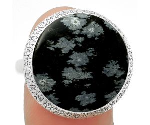 Natural Snow Flake Obsidian Ring size-7.5 SDR168252 R-1307, 18x18 mm