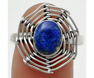 Wire Wrap - Lapis - Afghanistan Ring size-8.5 SDR168395 R-1445, 7x9 mm