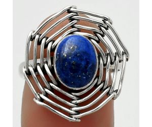 Wire Wrap - Lapis - Afghanistan Ring size-7.5 SDR168414 R-1445, 7x9 mm