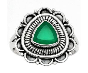 Natural Green Onyx Ring size-6.5 SDR168538 R-1256, 7x7 mm