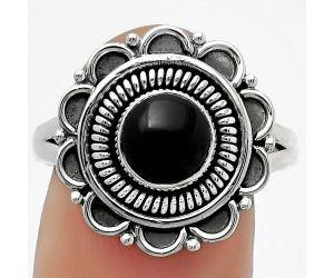 Natural Black Onyx - Brazil Ring size-7.5 SDR168543 R-1256, 6x6 mm