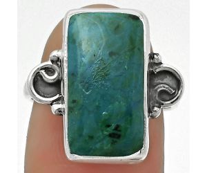 Natural Azurite Chrysocolla Ring size-7 SDR168692 R-1218, 9x17 mm