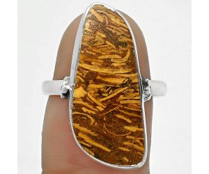 Coquina Fossil Jasper - India Ring size-7.5 SDR168795 R-1715, 11x25 mm