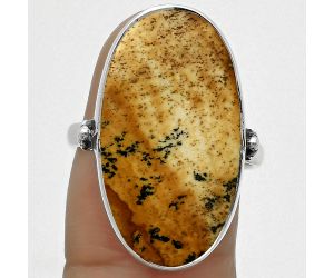 Natural Picture Jasper Ring size-7.5 SDR168796 R-1715, 14x25 mm