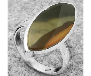 Natural Polygram Jasper Ring size-7 SDR169540 R-1004, 10x23 mm