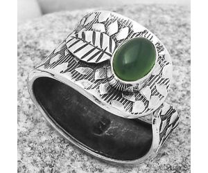 Adjustable - Natural Green Onyx Ring size-7.5 SDR169884 R-1319, 5x7 mm