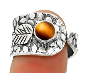 Adjustable - Tiger Eye - Africa Ring size-7.5 SDR169901 R-1319, 6x6 mm