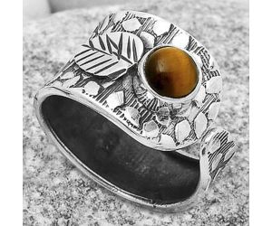 Adjustable - Tiger Eye - Africa Ring size-7.5 SDR169901 R-1319, 6x6 mm