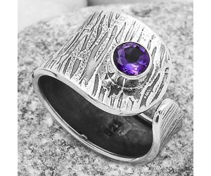 Adjustable - Natural Amethyst - Brazil Ring size-7 SDR169911 R-1319, 5x5 mm