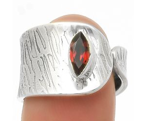 Adjustable - Hessonite Garnet Ring size-7.5 SDR169916 R-1319, 4x8 mm