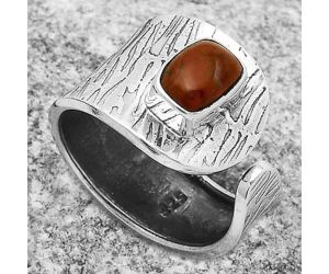 Adjustable - Natural Red Moss Agate Ring size-6.5 SDR169962 R-1319, 5x7 mm