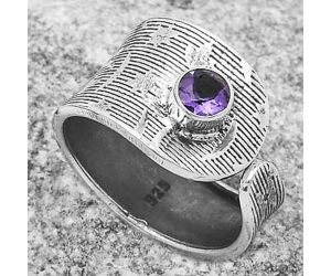 Adjustable - Natural Amethyst - Brazil Ring size-8 SDR169986 R-1319, 5x5 mm