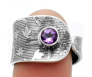 Adjustable - Amethyst - Brazil Ring size-7.5 SDR170013 R-1319, 5x5 mm