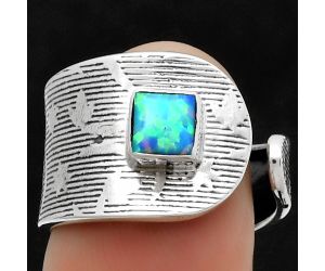 Adjustable - Fire Opal Ring size-7.5 SDR170019 R-1319, 5x5 mm