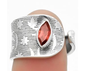 Adjustable - Natural Hessonite Garnet Ring size-7 SDR170054 R-1319, 4x8 mm