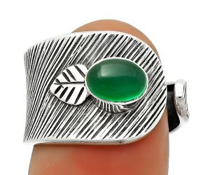 Adjustable - Natural Green Onyx Ring size-8 SDR170085 R-1319, 5x7 mm