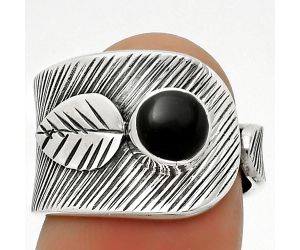 Adjustable - Black Onyx - Brazil Ring size-8 SDR170087 R-1319, 6x6 mm