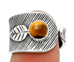 Adjustable - Tiger Eye - Africa Ring size-7.5 SDR170090 R-1319, 6x6 mm