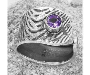 Adjustable - Natural Amethyst - Brazil Ring size-8 SDR170110 R-1319, 5x5 mm