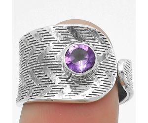 Adjustable - Natural Amethyst - Brazil Ring size-7 SDR170124 R-1319, 5x5 mm