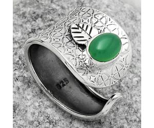 Adjustable - Natural Green Onyx Ring size-7 SDR170258 R-1319, 5x7 mm