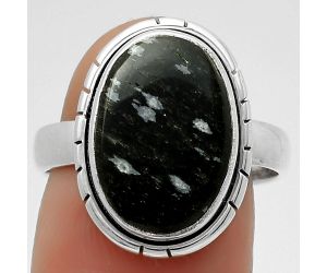 Natural Snow Flake Obsidian Ring size-8 SDR170517 R-1011, 10x15 mm