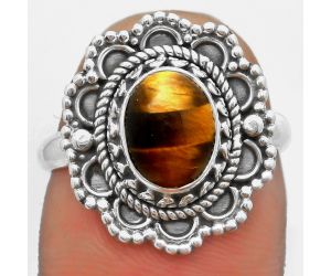 Natural Tiger Eye - Africa Ring size-7 SDR171028 R-1256, 7x9 mm