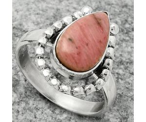 Natural Pink Tulip Quartz Ring size-8 SDR171354 R-1518, 9x14 mm